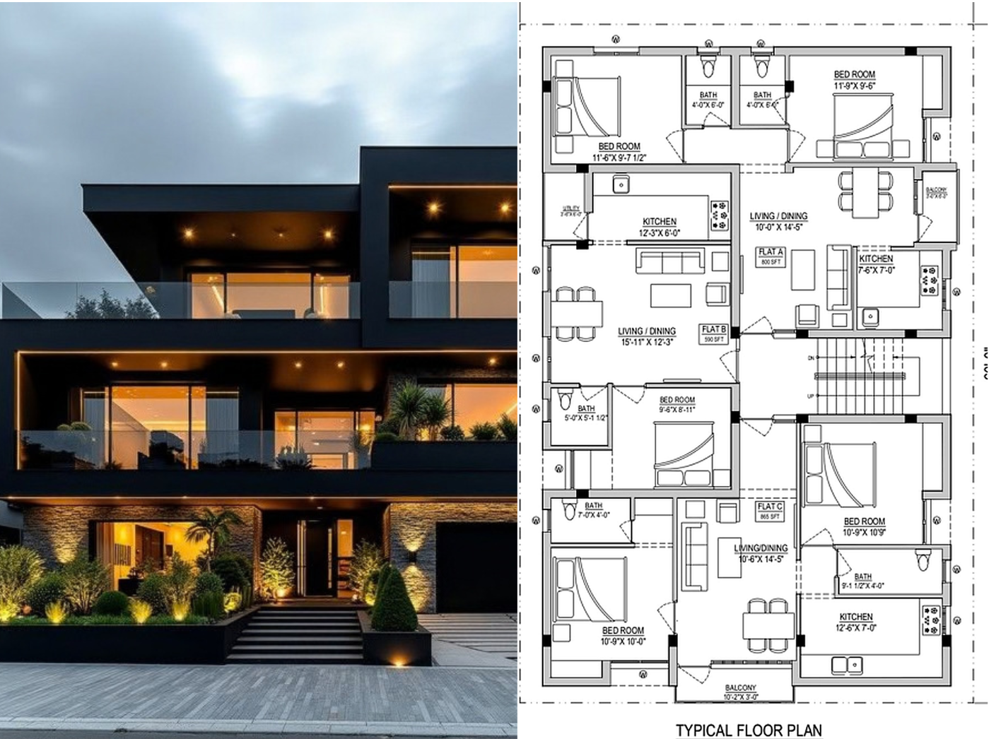 100 x 75 ft plot concept